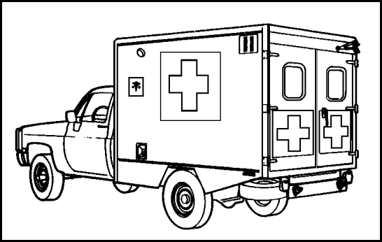The M1010 1 ton ambulance carries four litter patients or eight 